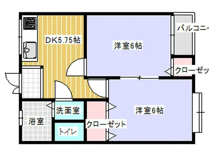 ホワイトハイツ(2DK/2階)の間取り写真
