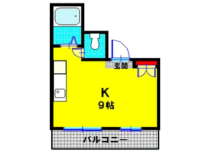 マンションヤマムラ(ワンルーム/2階)の間取り写真