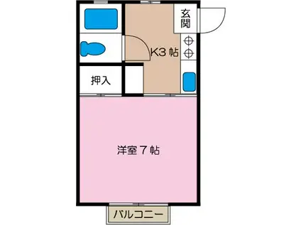 エルブランシュ白根(1K/2階)の間取り写真