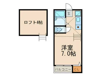 リゲルI(ワンルーム/2階)の間取り写真