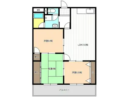 入場ハイツ(3LDK/3階)の間取り写真