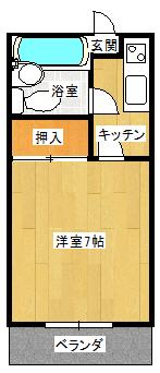 暖家荘(1K/2階)の間取り写真