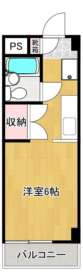 コスモパレス富士見(ワンルーム/1階)の間取り写真