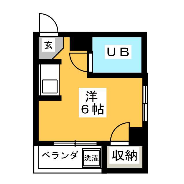 福西ビル(ワンルーム/2階)の間取り写真