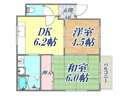 後藤マンション(2DK/2階)の間取り写真