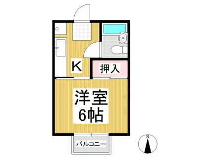 コーポ金子(1K/2階)の間取り写真