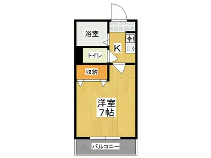 サンシーガルⅢ(1K/3階)の間取り写真
