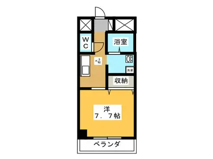 YSマンション(1K/2階)の間取り写真