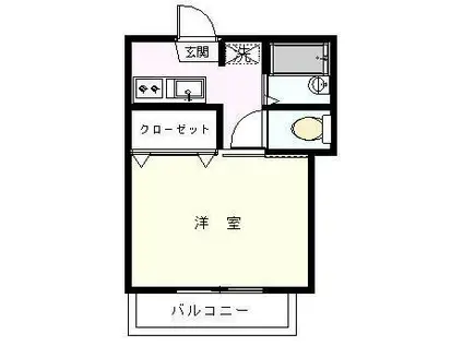 ろばハウス(1K/3階)の間取り写真