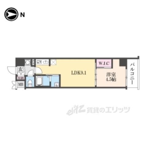 スワンズ京都東寺ガーデン(1LDK/5階)の間取り写真