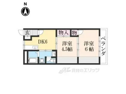 ライフステージ広瀬京田2(2DK/4階)の間取り写真