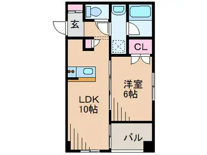 シャインファースト寺尾(1LDK/4階)の間取り写真