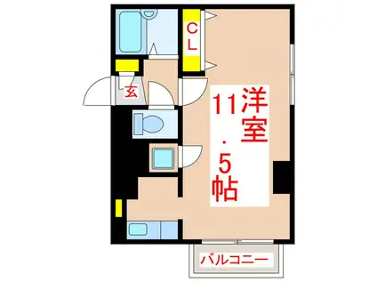 サンロイヤル新屋敷(ワンルーム/7階)の間取り写真
