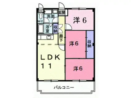 ブルージュ名和(3LDK/3階)の間取り写真