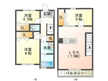 グランシティ木倉2(3LDK/1階)の間取り写真