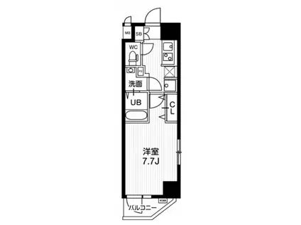 N-STAGE亀戸II(1K/6階)の間取り写真
