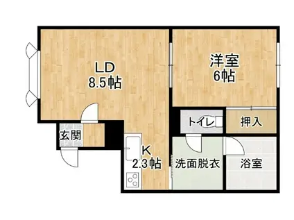 パルフェ高松I(1LDK/1階)の間取り写真