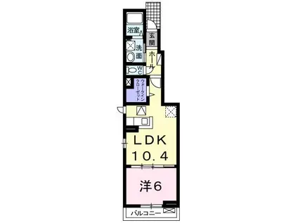 レジデンス 杏(1LDK/1階)の間取り写真