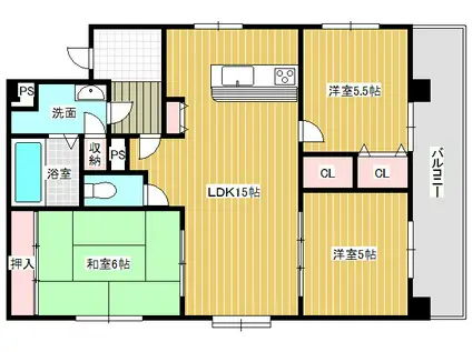 メゾングレース(3LDK/2階)の間取り写真