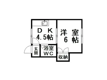 フェイス花園(1DK/2階)の間取り写真