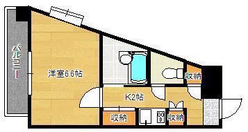 グレイス片野(1K/8階)の間取り写真