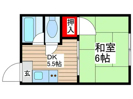 コーポラス元古井荘(1DK/2階)の間取り写真