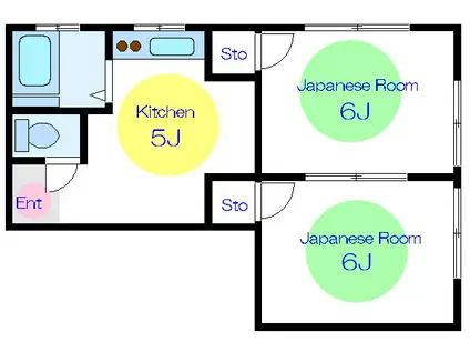 初平ハイツ(2DK/1階)の間取り写真