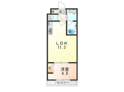 カーサ・フェリーチェ桂(1LDK/5階)の間取り写真