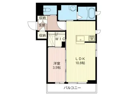 FELVERE.U(1LDK/1階)の間取り写真