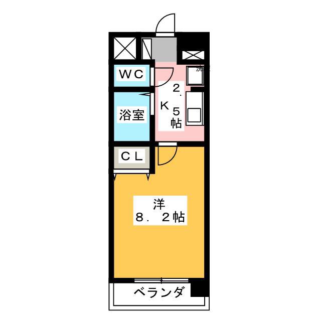クレアトゥール松乃(1K/3階)の間取り写真