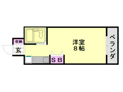 フラット平野南(ワンルーム/6階)の間取り写真