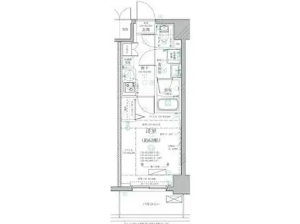 ディアレイシャス泉(1K/10階)の間取り写真