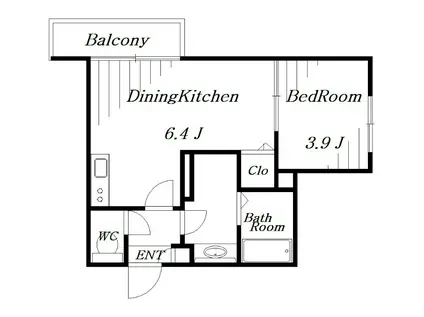 コネクトパークヒルズ本千葉町(ワンルーム/2階)の間取り写真