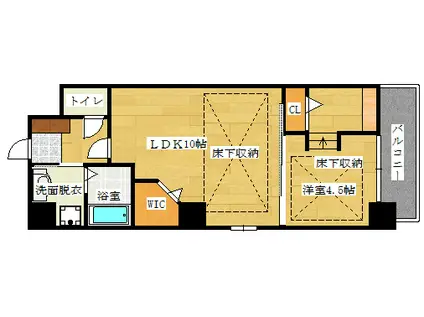 マルベニ段原南(1LDK/6階)の間取り写真