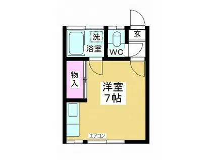 神和荘(ワンルーム/1階)の間取り写真