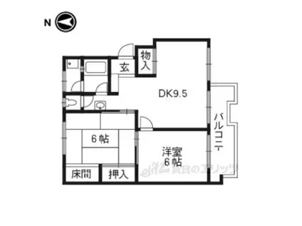 鳥羽街道団地J棟(2DK/3階)の間取り写真