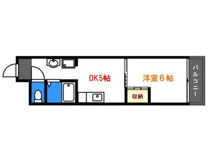 出島ビル(1DK/4階)の間取り写真