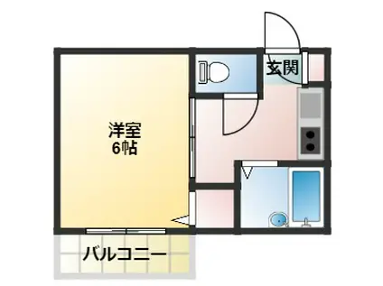 ドミール(1K/2階)の間取り写真