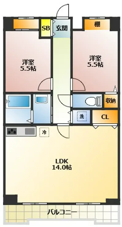 リンデンハイム赤塚 2階階 間取り