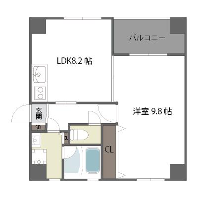 シャルムヒルズ南森町(1LDK/4階)の間取り写真
