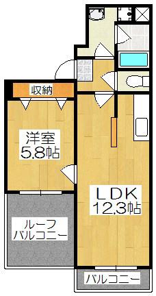 リアライズ小山西御所(1LDK/3階)の間取り写真