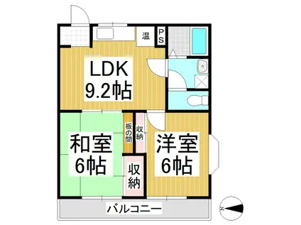 ピアサーティーIマンション(2LDK/1階)の間取り写真