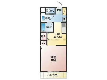 グランフルーリ(1DK/2階)の間取り写真