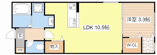 OWLS NEST(1LDK/1階)の間取り写真