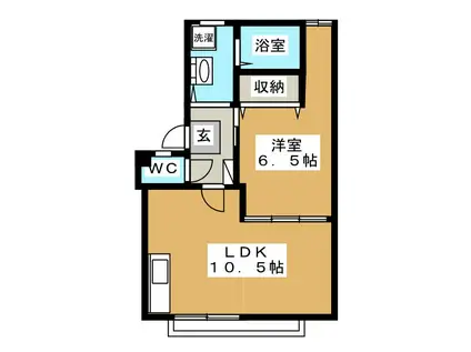 サンタナハイツ(1LDK/2階)の間取り写真
