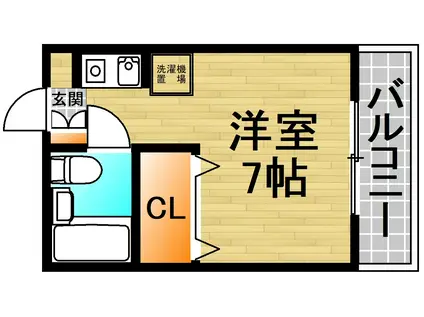 メゾンパシフィコ(ワンルーム/2階)の間取り写真