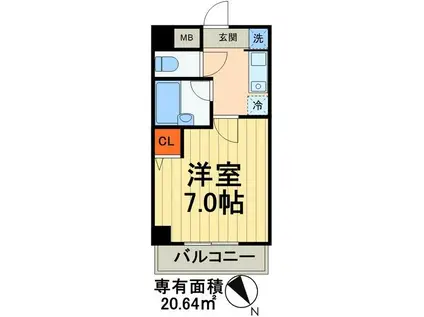 フォアグランデ(1K/5階)の間取り写真