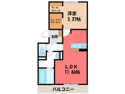 ISHIKAWA HILLS IX(1LDK/1階)の間取り写真