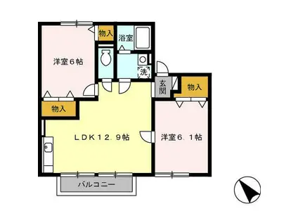 エミネンス(2LDK/1階)の間取り写真