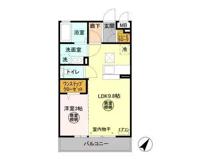 パークドプランタンA(1LDK/1階)の間取り写真